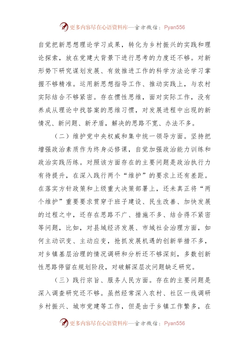 乡镇班子成员2023年主题教育专题民主生活会个人发言稿提纲.docx_第2页