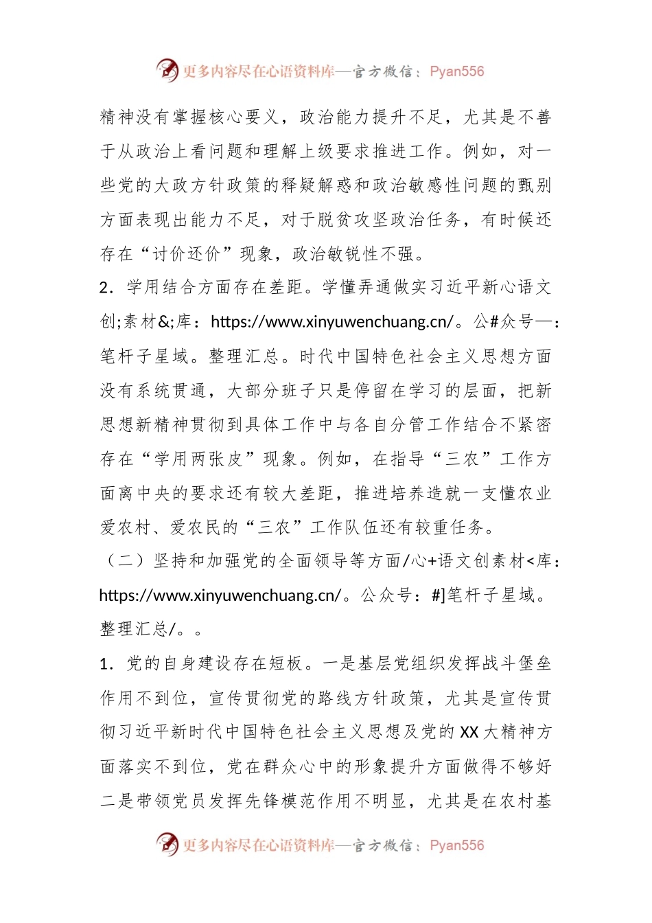 乡镇（街道）领导班子年度民主生活会对照检查材料.docx_第2页