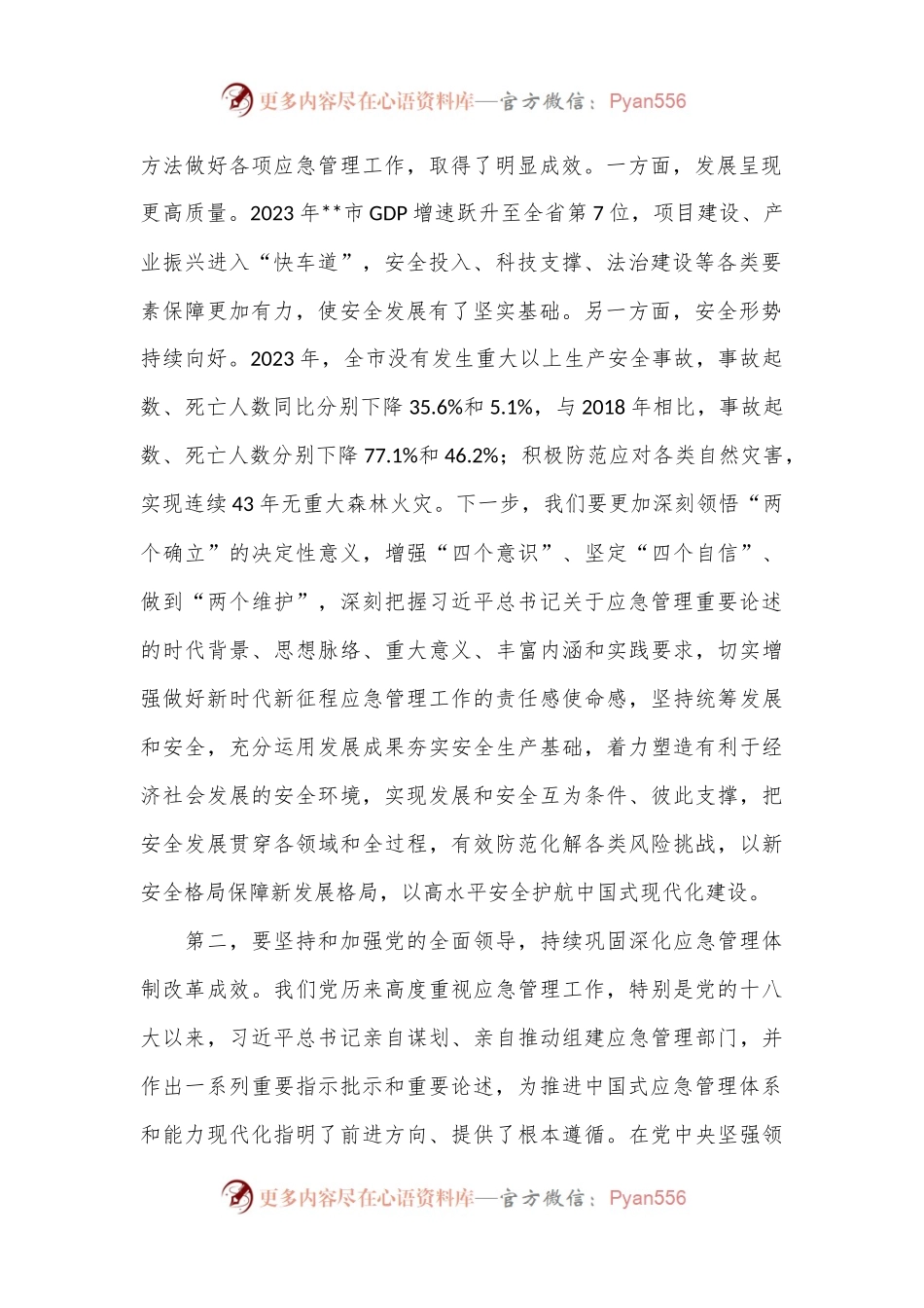 中心组发言：坚持忠诚履职 守牢安全底线 踔厉奋发推动应急管理事业高质量发展.docx_第2页