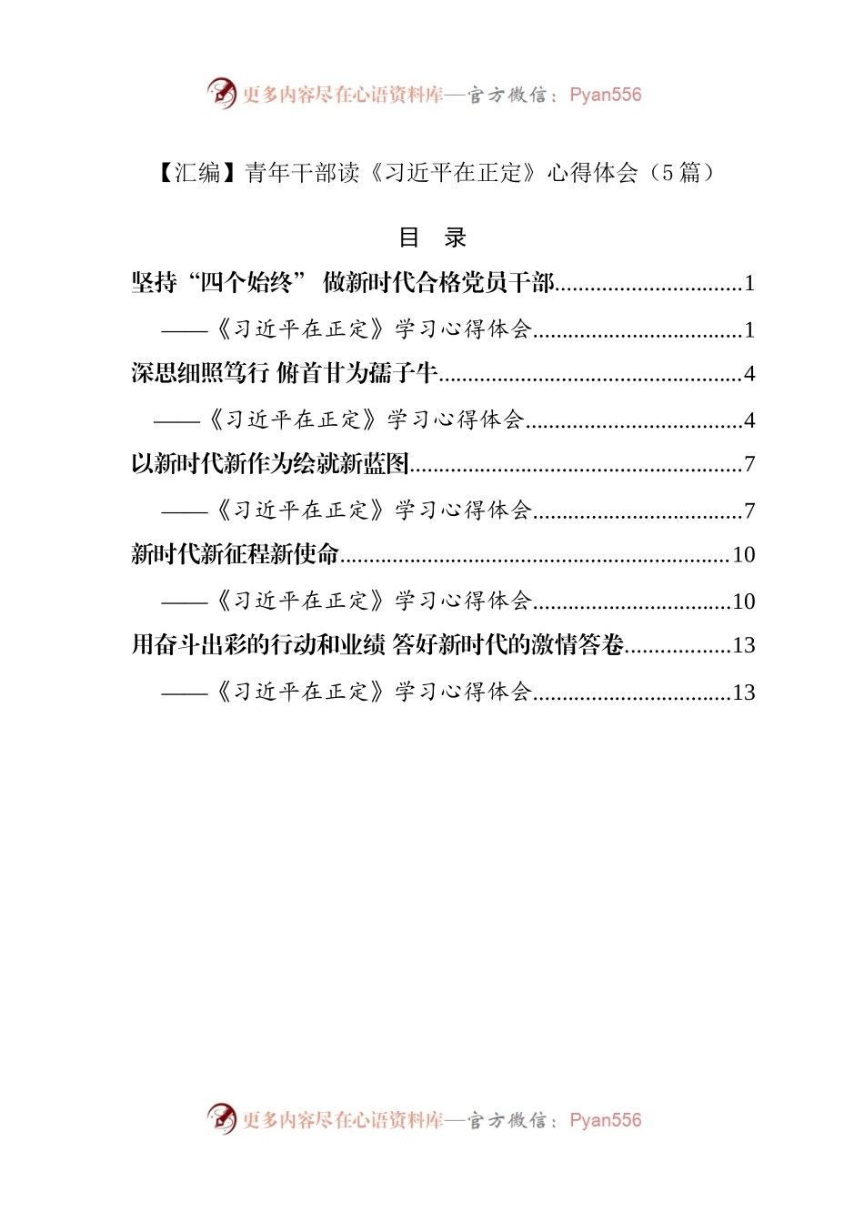 【汇编】青年干部读《习近平总书记在正定》心得体会（5篇）.docx_第1页