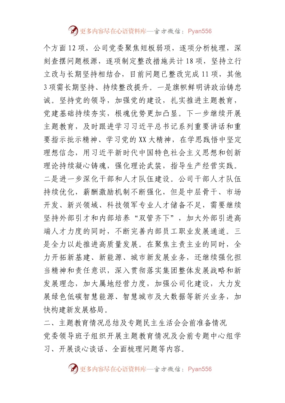 主题教育专题民主生活会领导班子对照检查材料.docx_第2页