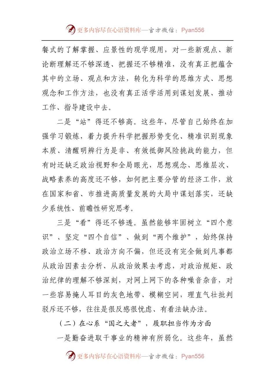 个人20212年专题民主生活会个人对照检查材料[主要负责人].docx_第2页