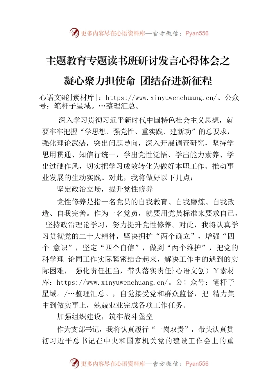 主题教育专题读书班研讨发言心得体会之凝心聚力担使命 团结奋进新征程.docx_第1页