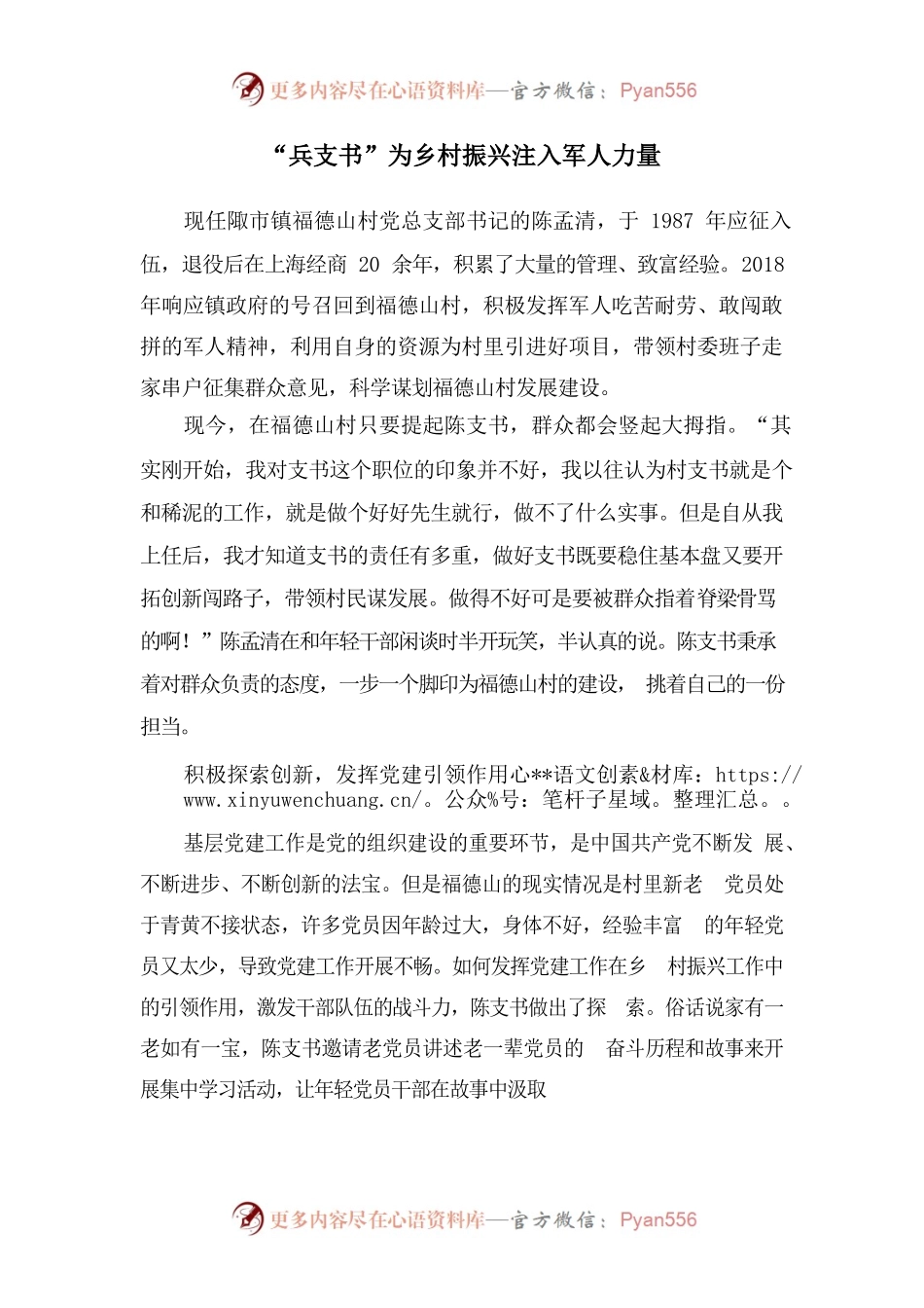 为乡村振兴注入军人力量.docx_第1页