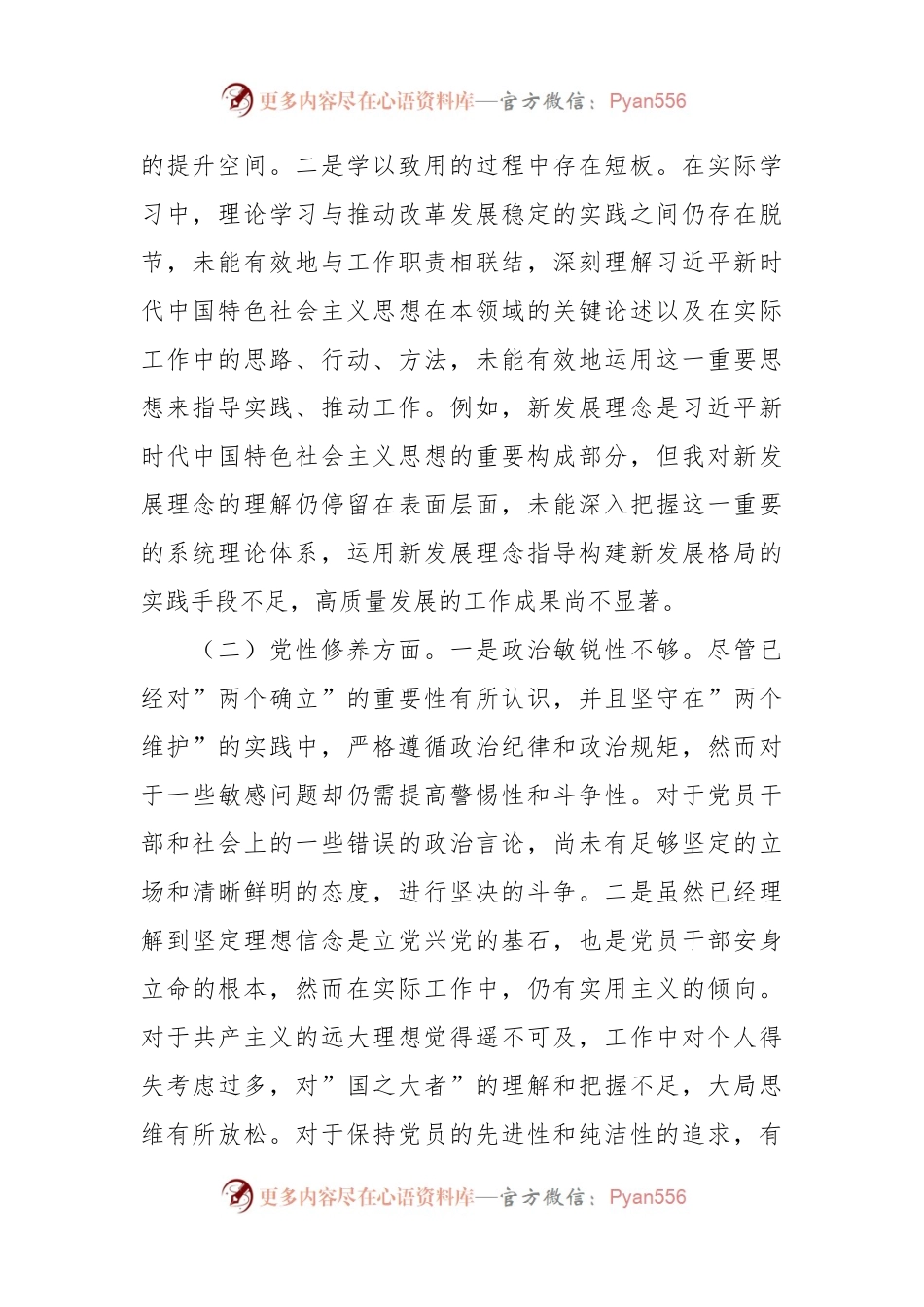 专题组织生活会对照检查发言稿材料（四个方面）.docx_第2页