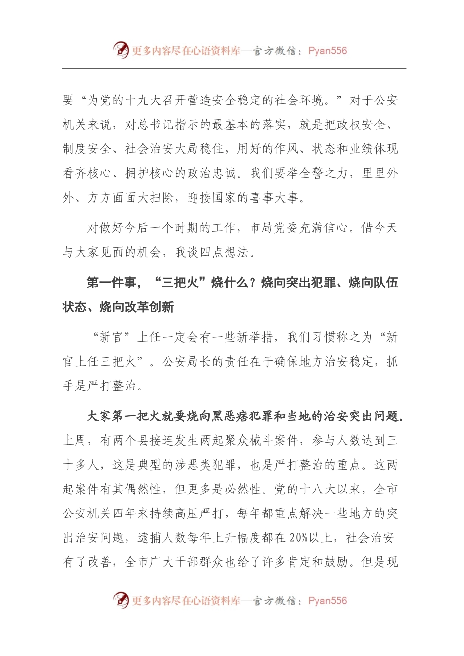 【每日范文-领导讲话类】与公安机关领导干部的谈话提纲.docx_第2页