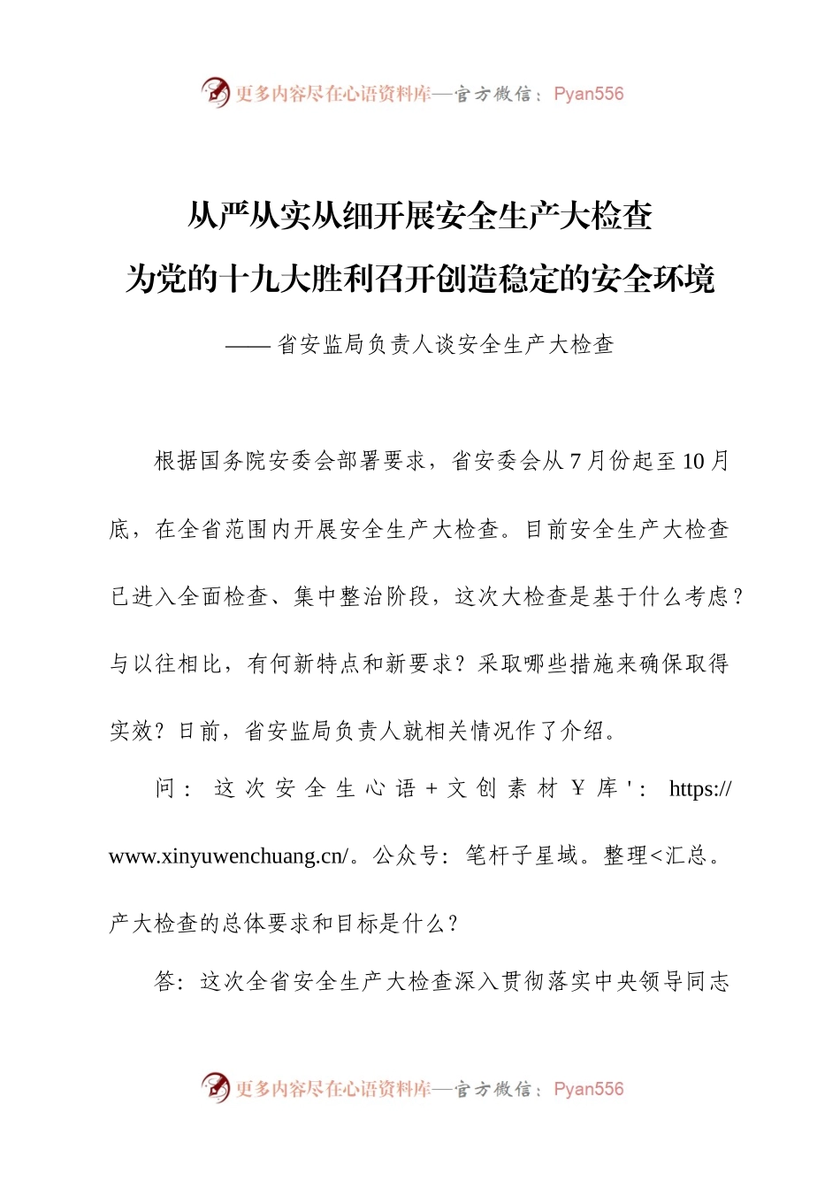 从严从实从细开展安全生产大检查.docx_第1页