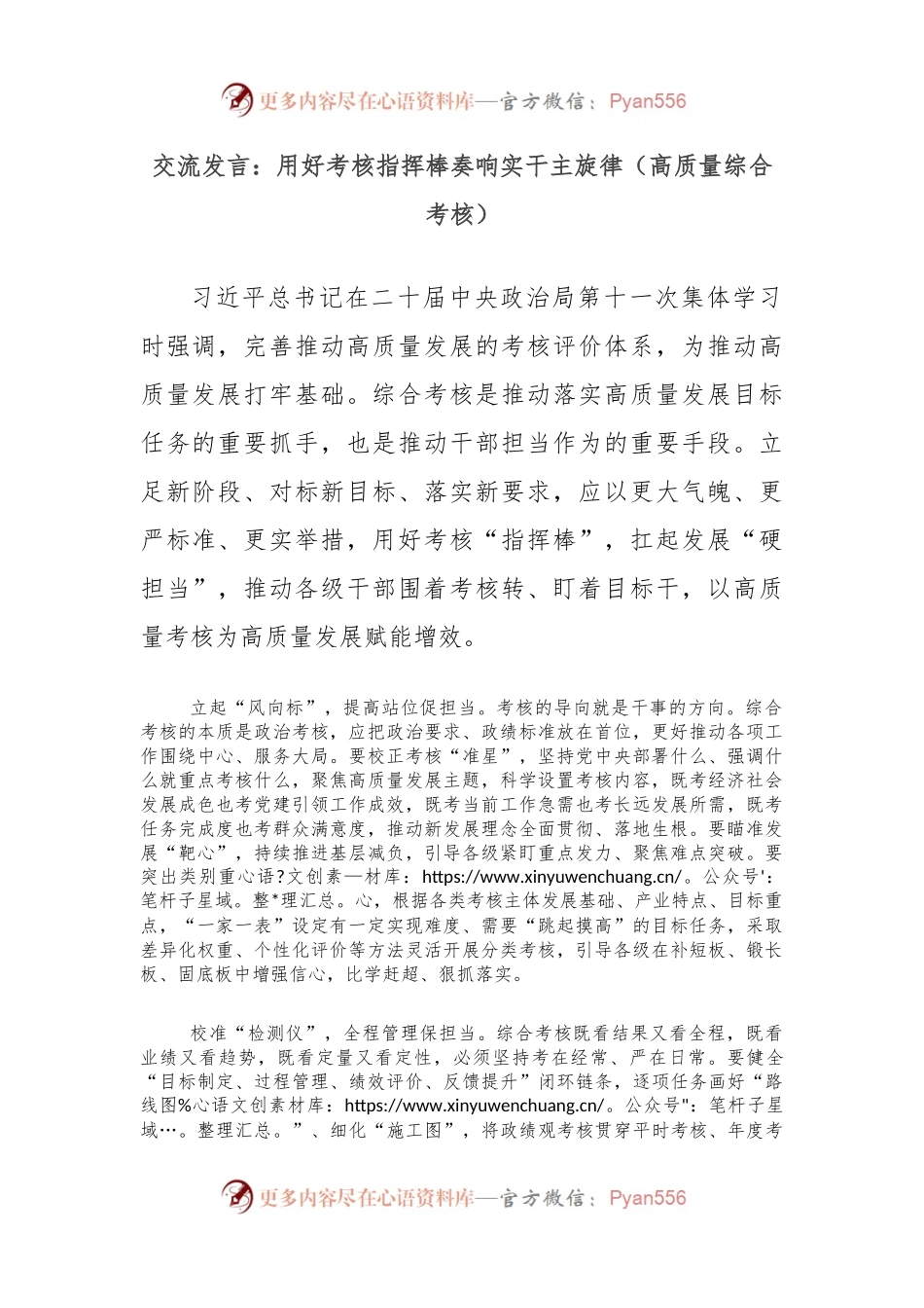 交流发言：用好考核指挥棒奏响实干主旋律（高质量综合考核）.docx_第1页