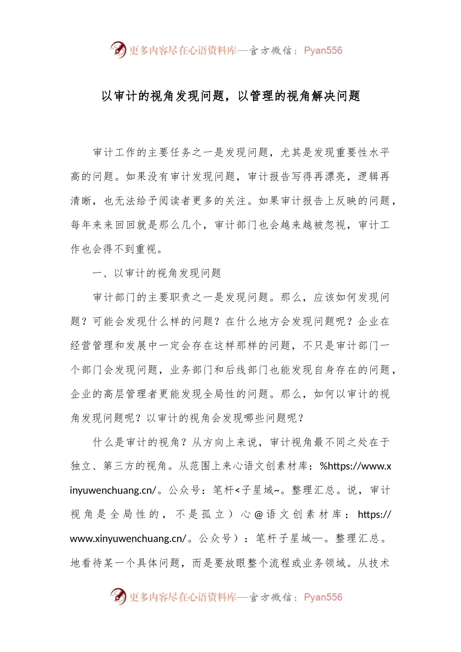 以审计的视角发现问题，以管理的视角解决问题.docx_第1页