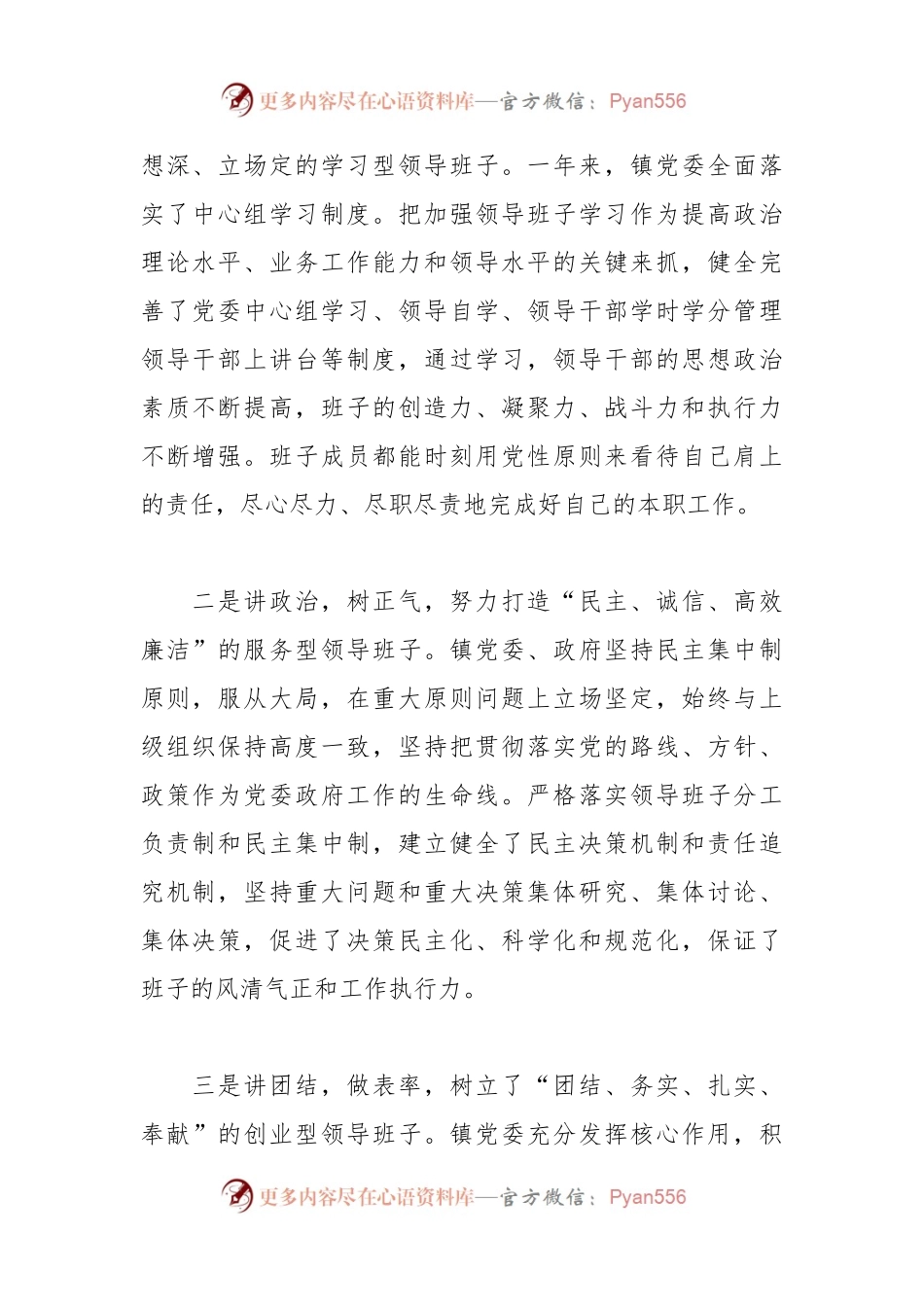 乡镇领导班子工作总结.docx_第2页