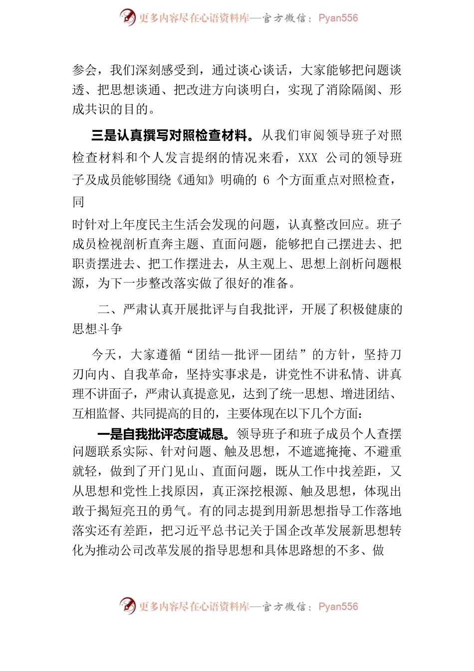 上级党组织督导民主生活会点评讲话提纲.docx_第2页