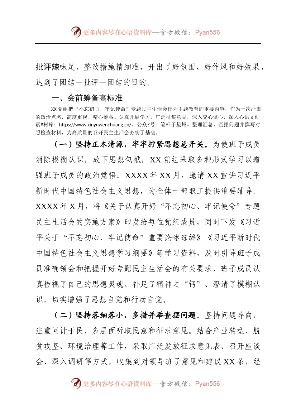 不忘初心牢记使命主题教育检视问题阶段专题民主生活会情况报告.docx_第2页