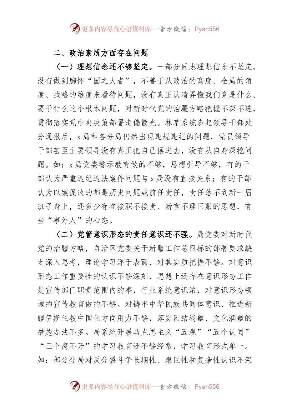 【班子问题清单】x局2023年主题教育检视问题清单.docx_第2页