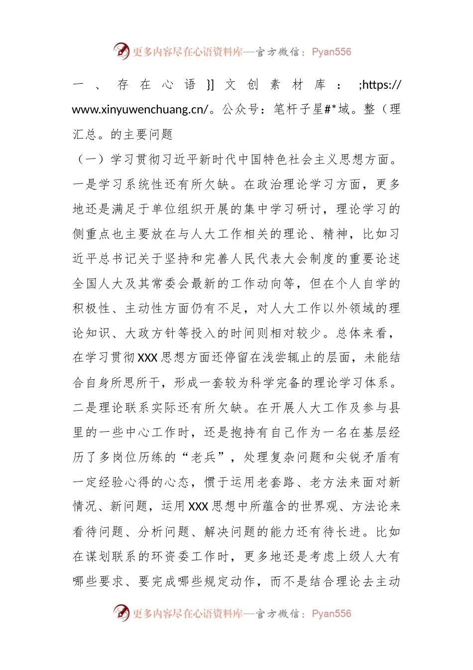 人大领导干部2023年专题民主生活会个人对照检查发言稿提纲.docx_第2页