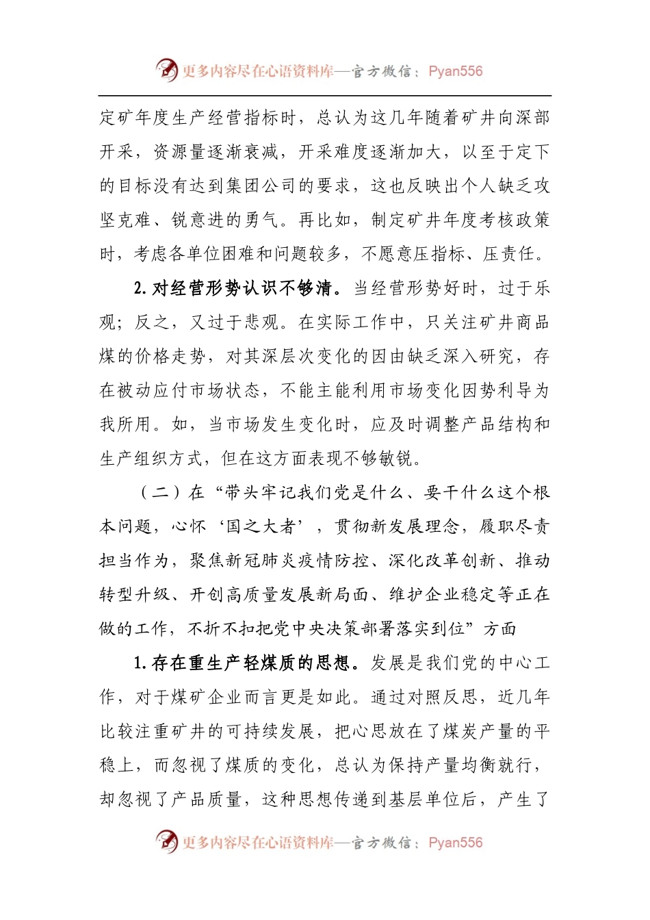 个人2021年专题民主生活会个人发言提纲[企业].docx_第2页