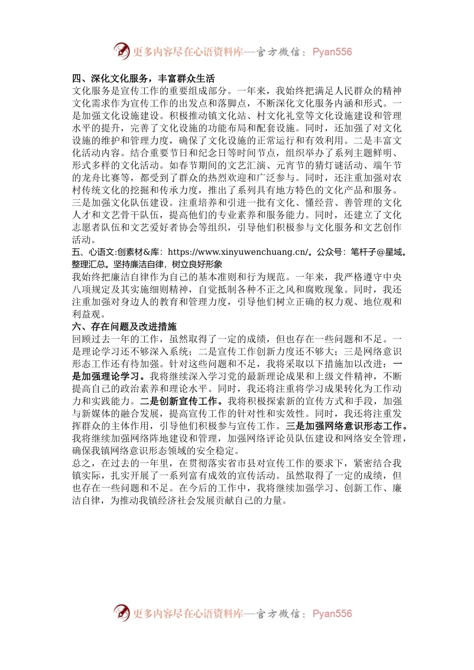 乡镇宣传委员2024年度述职述廉报告.docx_第2页