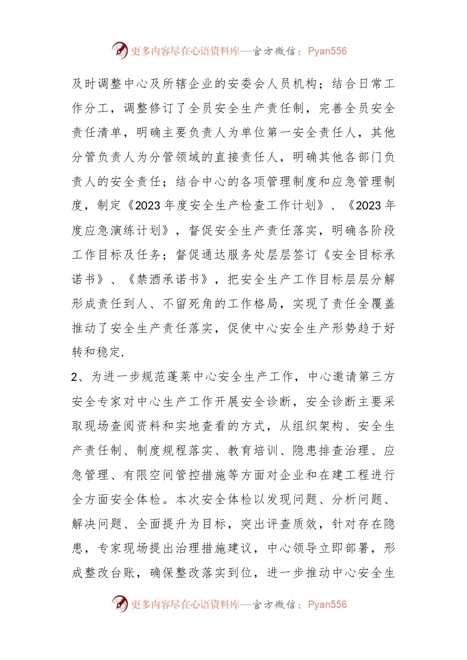 二〇二三年度度安全生产工作总结.docx_第2页