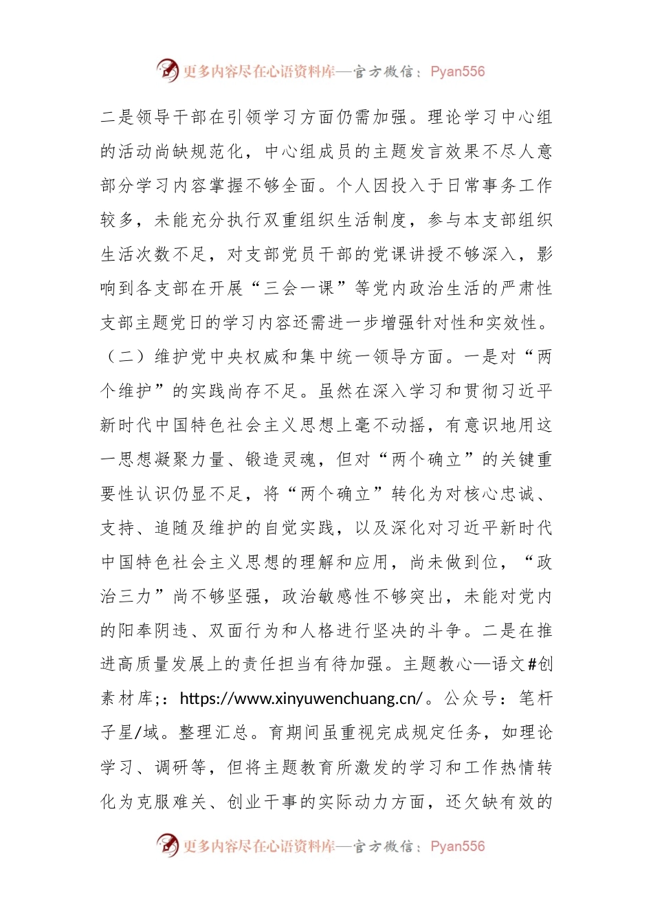 主题教育专题民主生活会对照检查发言稿提纲（2）.docx_第2页