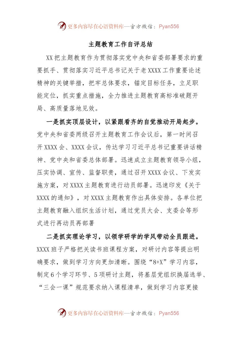 主题教育工作自评总结.docx_第1页