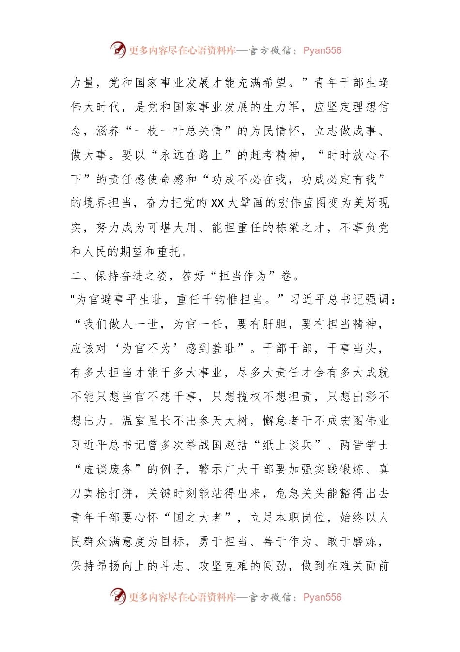 交流发言：青年干部应当坚定理想信念勇于担当作为.docx_第2页