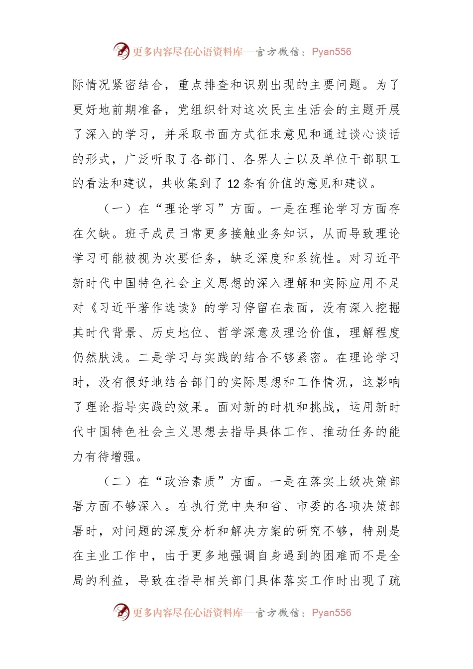 主题教育专题民主生活会班子对照检查材料（2）.docx_第2页