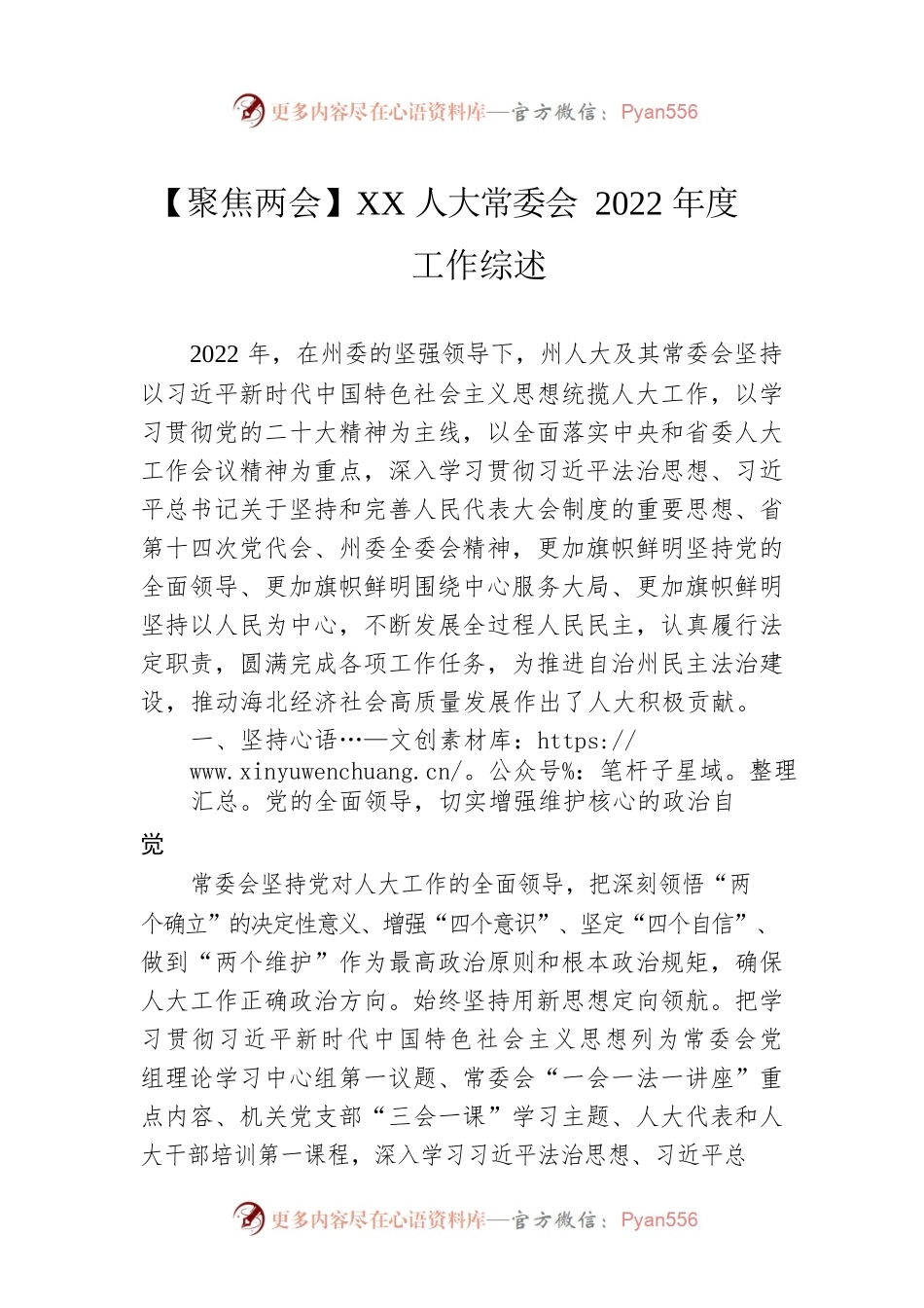 【聚焦两会】XX人大常委会2022年度工作综述（20230223）.docx_第1页