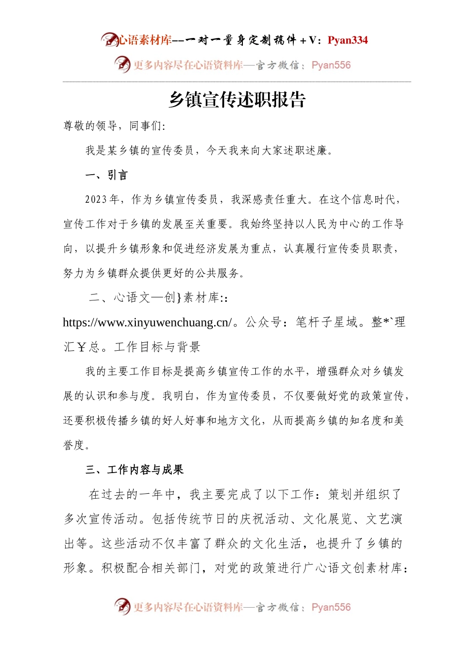 乡镇宣传述职报告.docx_第1页