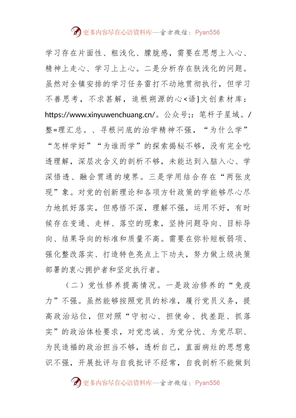 乡镇2023年度组织生活会个人对照检查材料.docx_第2页