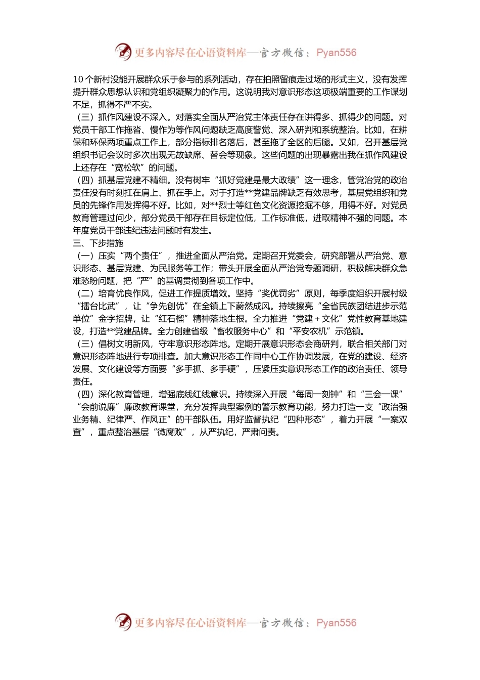 乡镇2024年度全面从严治党述责述廉报告.docx_第2页
