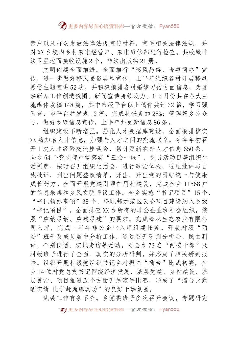 乡2023年上半年工作总结和下半年工作计划.docx_第2页