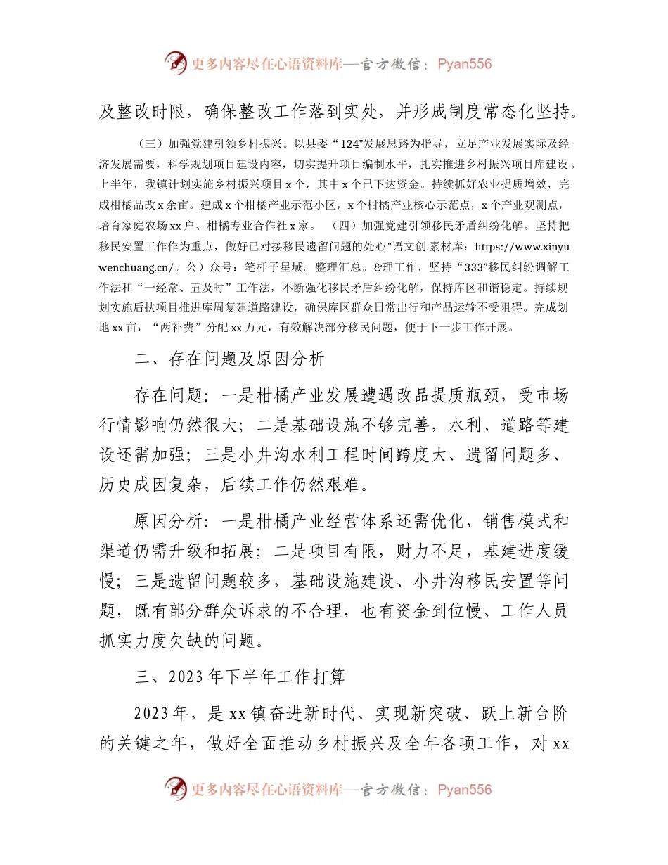 乡镇2023年上半年工作总结和下半年工作打算.docx_第2页