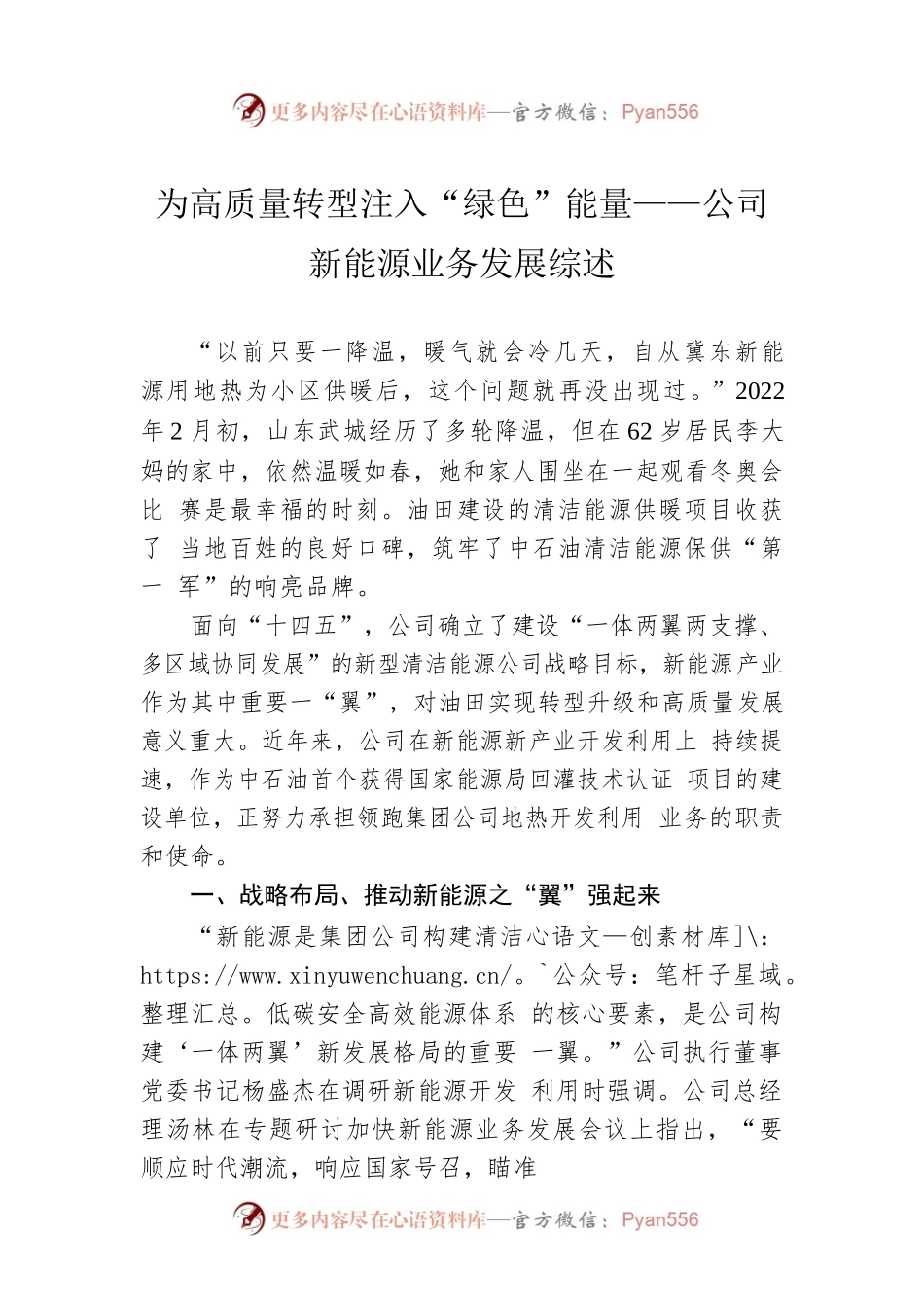 为高质量转型注入“绿色”能量——公司新能源业务发展综述.docx_第1页