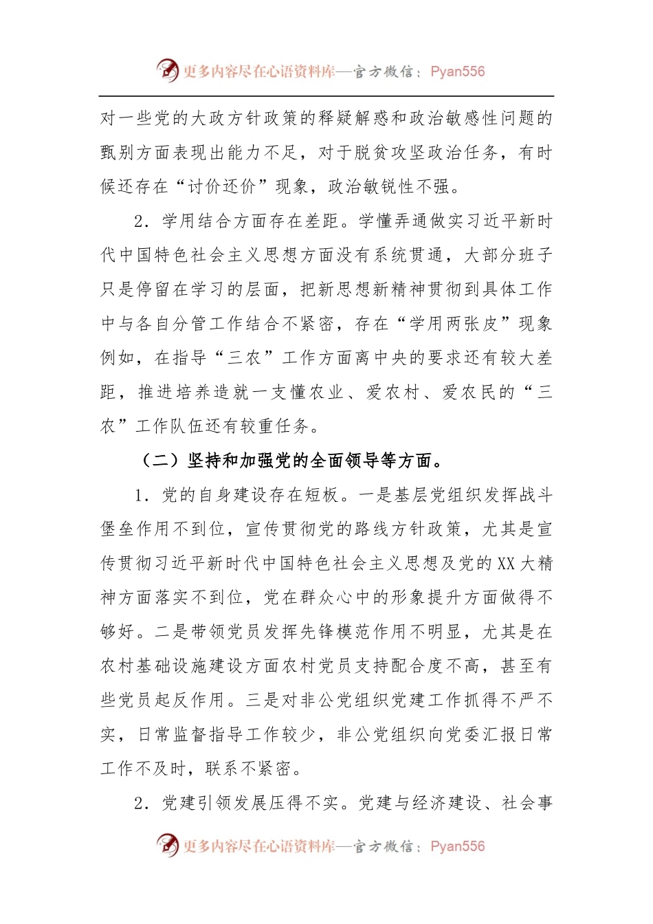 乡镇（街道）领导班子2022年度民主生活会对照检查材料.docx_第2页