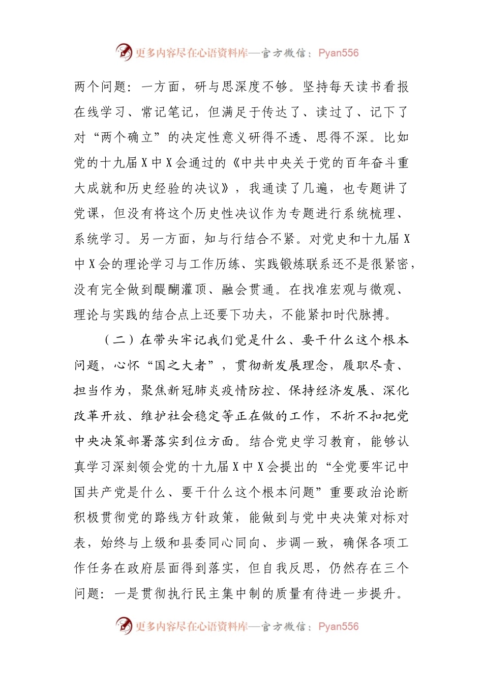 个人202x年专题民主生活会对照检查材料（副职）2.docx_第2页