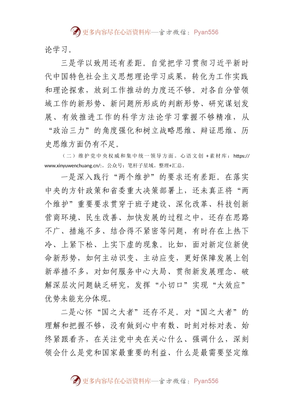 主题教育专题民主生活会领导班子对照检查材料（践行宗旨等6个方面）(1).docx_第2页
