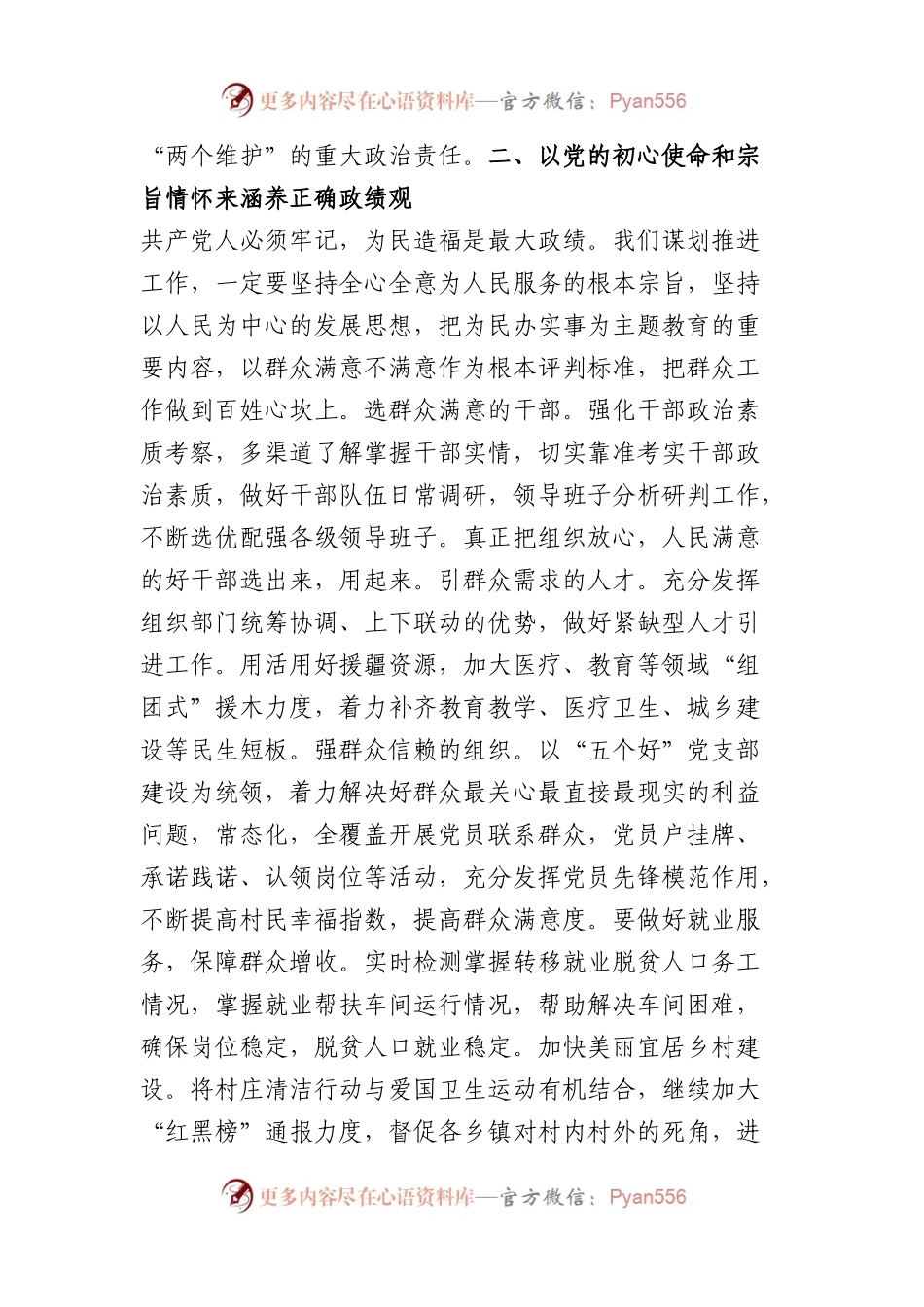 主题教育研讨发言：牢固树立和践行正确政绩观    为高质量发展奠定坚实的组织基础.docx_第2页