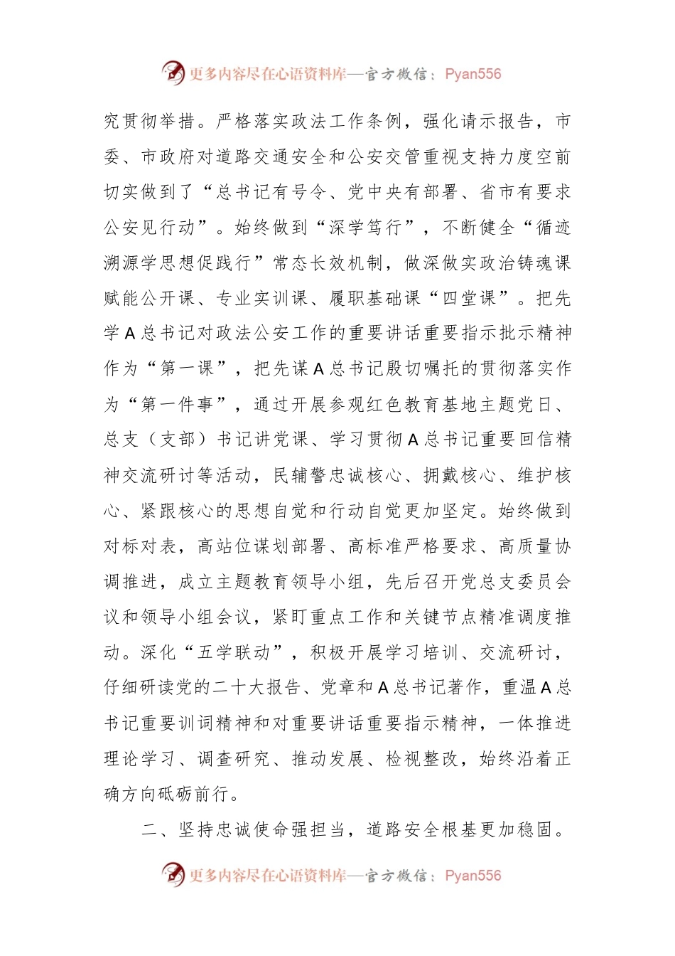 交流材料：强化“五个坚持” 推动道路交通管理工作走深走实.docx_第2页