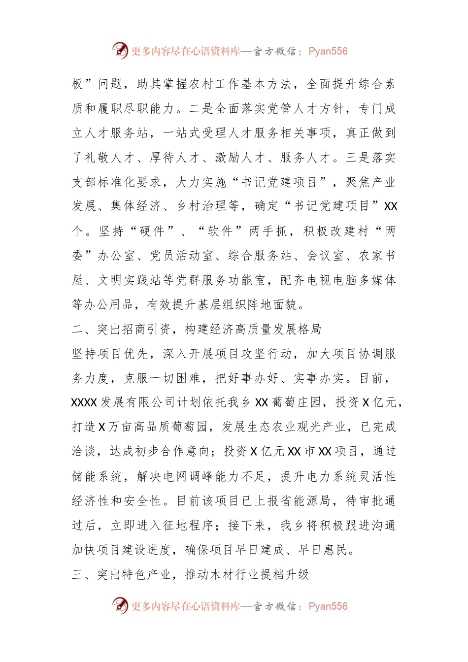 乡村振兴材料：坚持党建引领，把握“五个突出”，朝着高质量发展加速迈进.docx_第2页