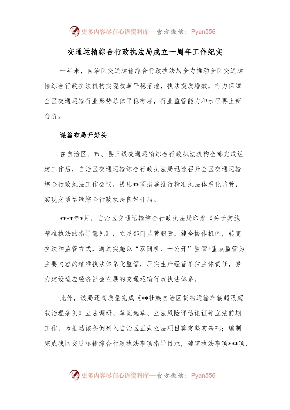 交通运输综合行政执法局成立一周年工作纪实.docx_第1页