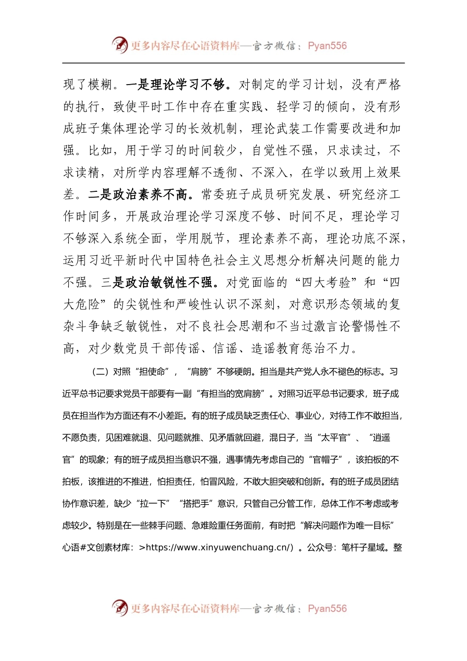 不忘初心牢记使命主题教育民主生活对照检查材料.docx_第2页