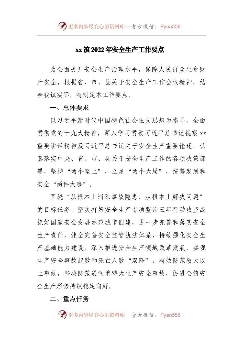 乡镇2022年安全生产工作要点.docx_第1页