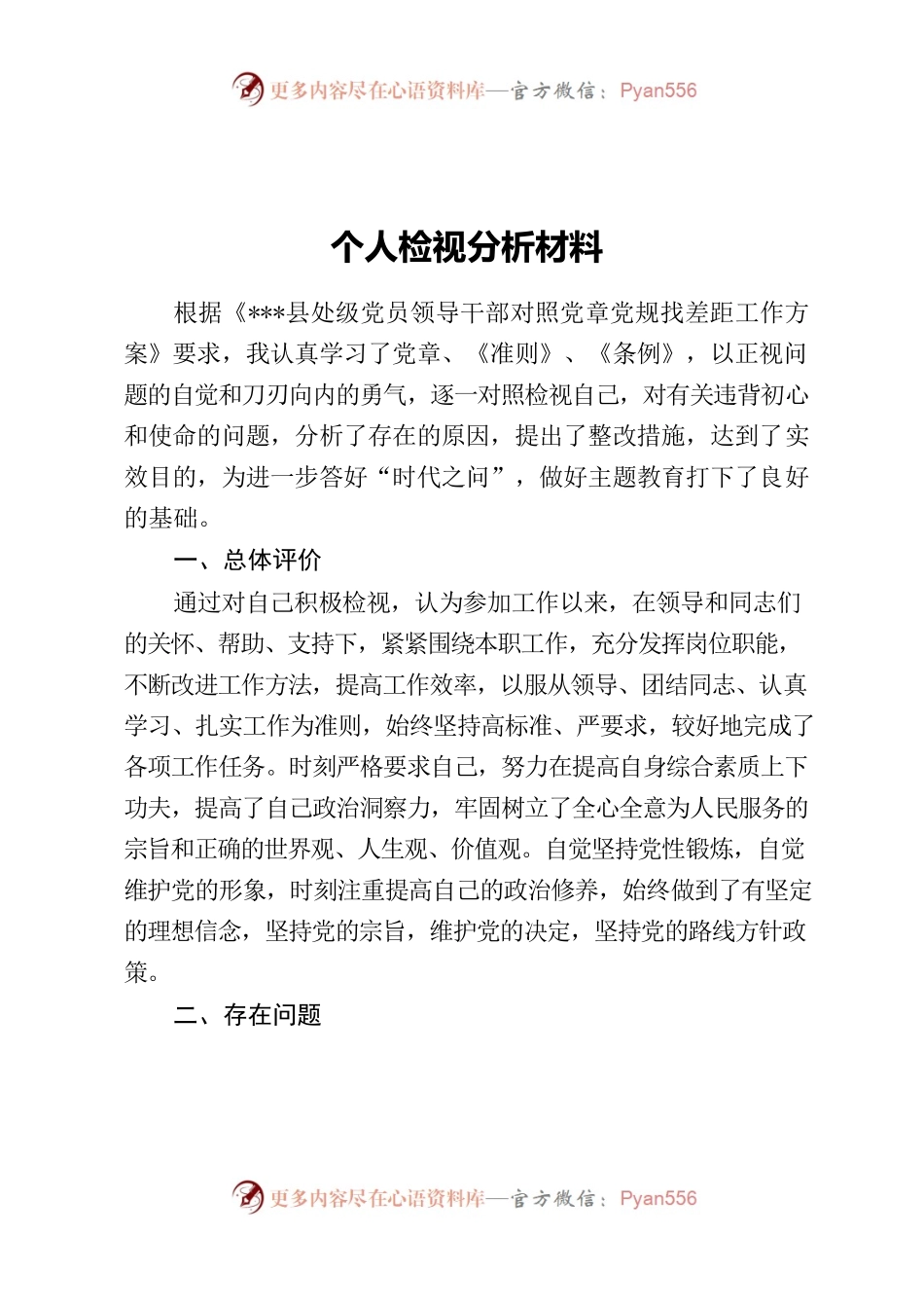 个人检视分析材料.docx_第1页