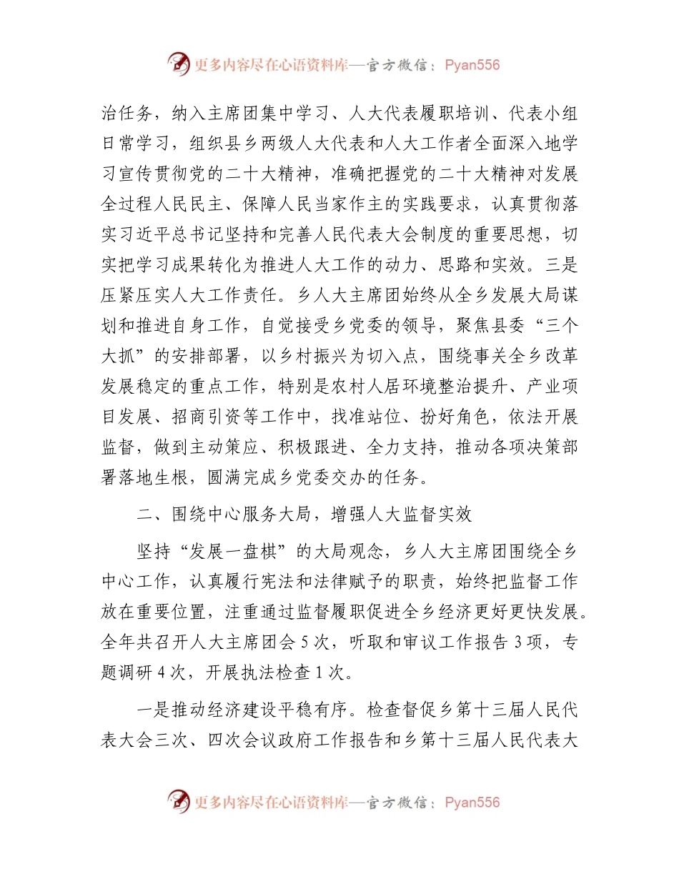 乡镇人大主席团工作总结.docx_第2页
