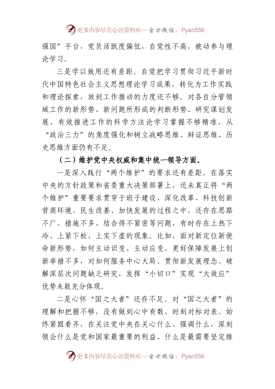 主题教育专题民主生活会领导班子对照检查材料（践行宗旨等6个方面）.docx_第2页