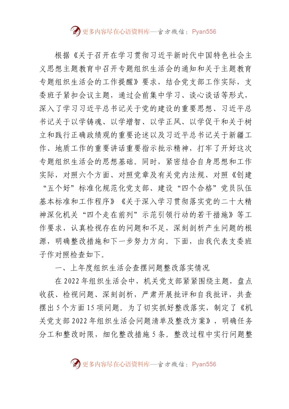 主题教育及“五学五查五改”专题组织生活会班子对照检查4800字.docx_第1页