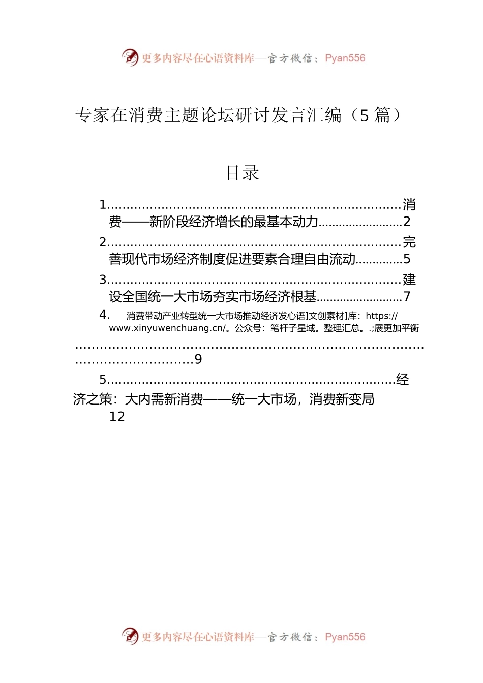 专家在消费主题论坛研讨发言汇编（5篇）.docx_第1页