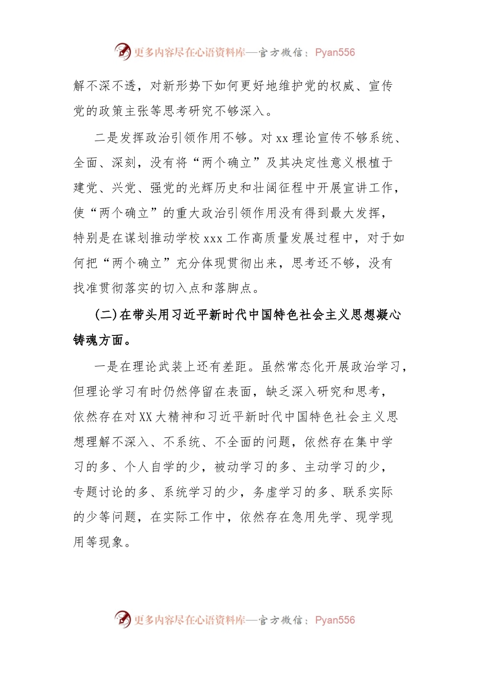 专题民主生活会领导班子检视剖析材料.docx_第2页