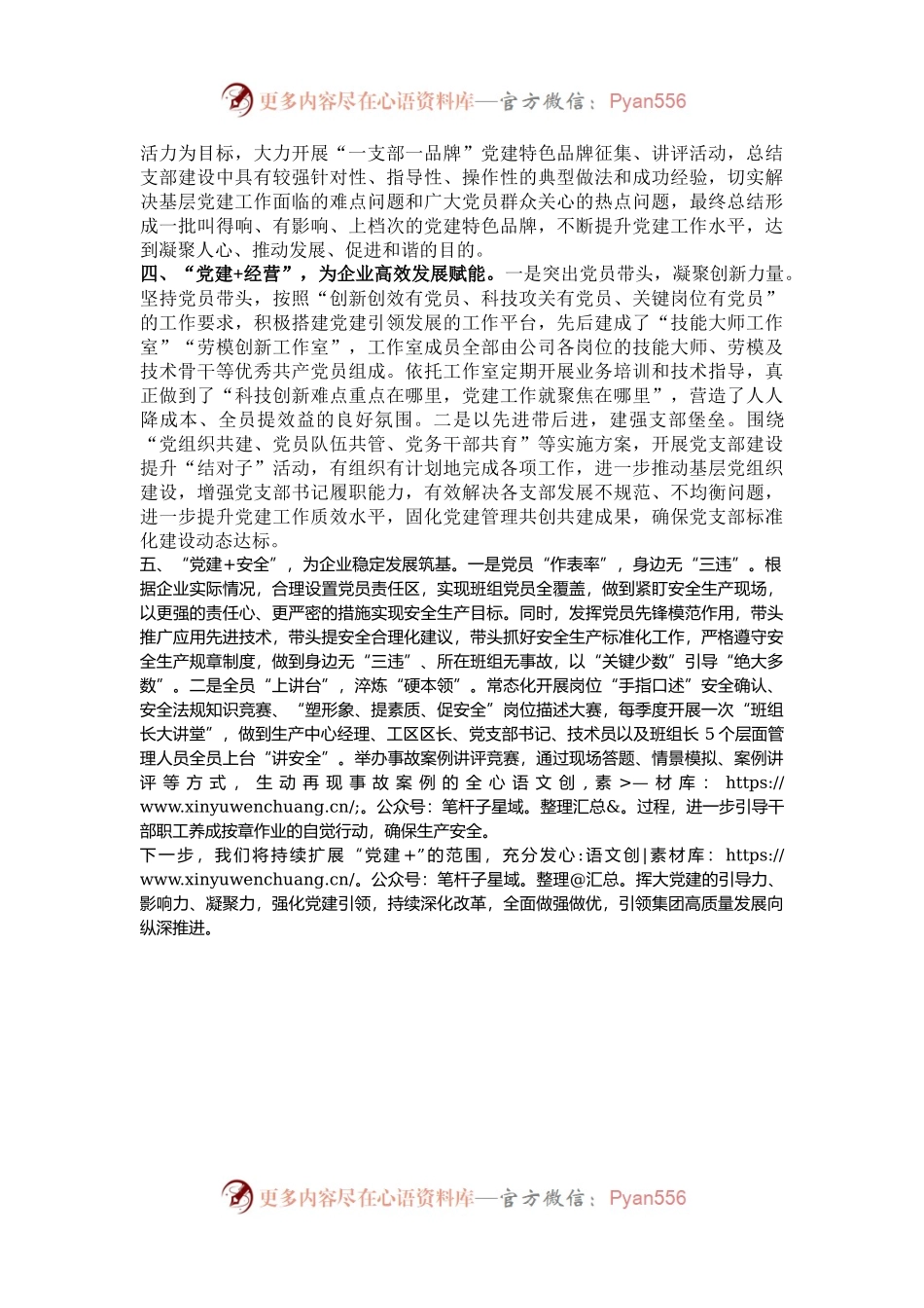 书记交流发言：“大力开展“党建+”系列实践活动    以高质量党建引领企业高质量发展.docx_第2页