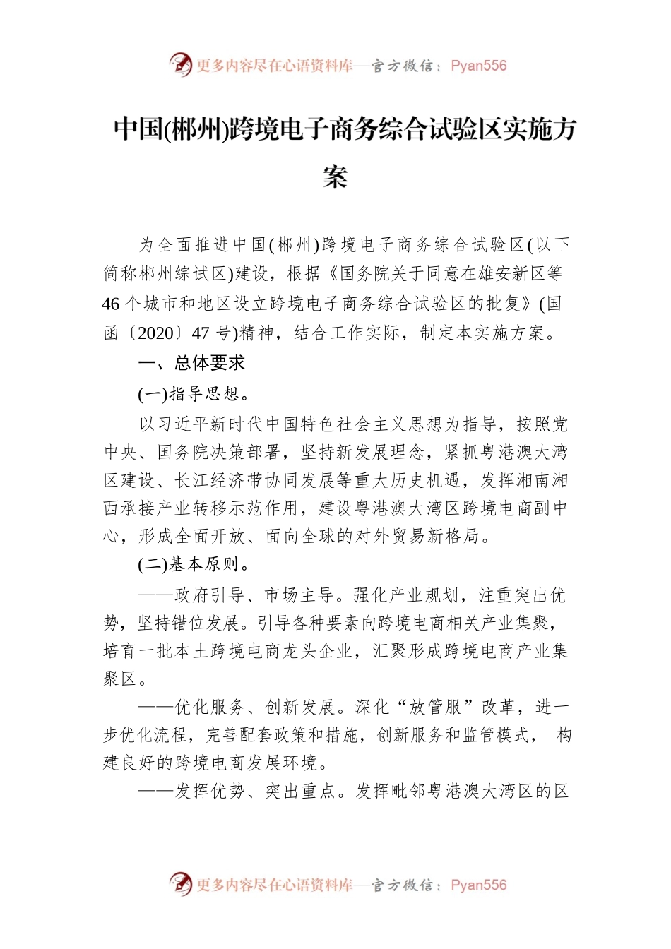 中国(郴州)跨境电子商务综合试验区实施方案.docx_第1页