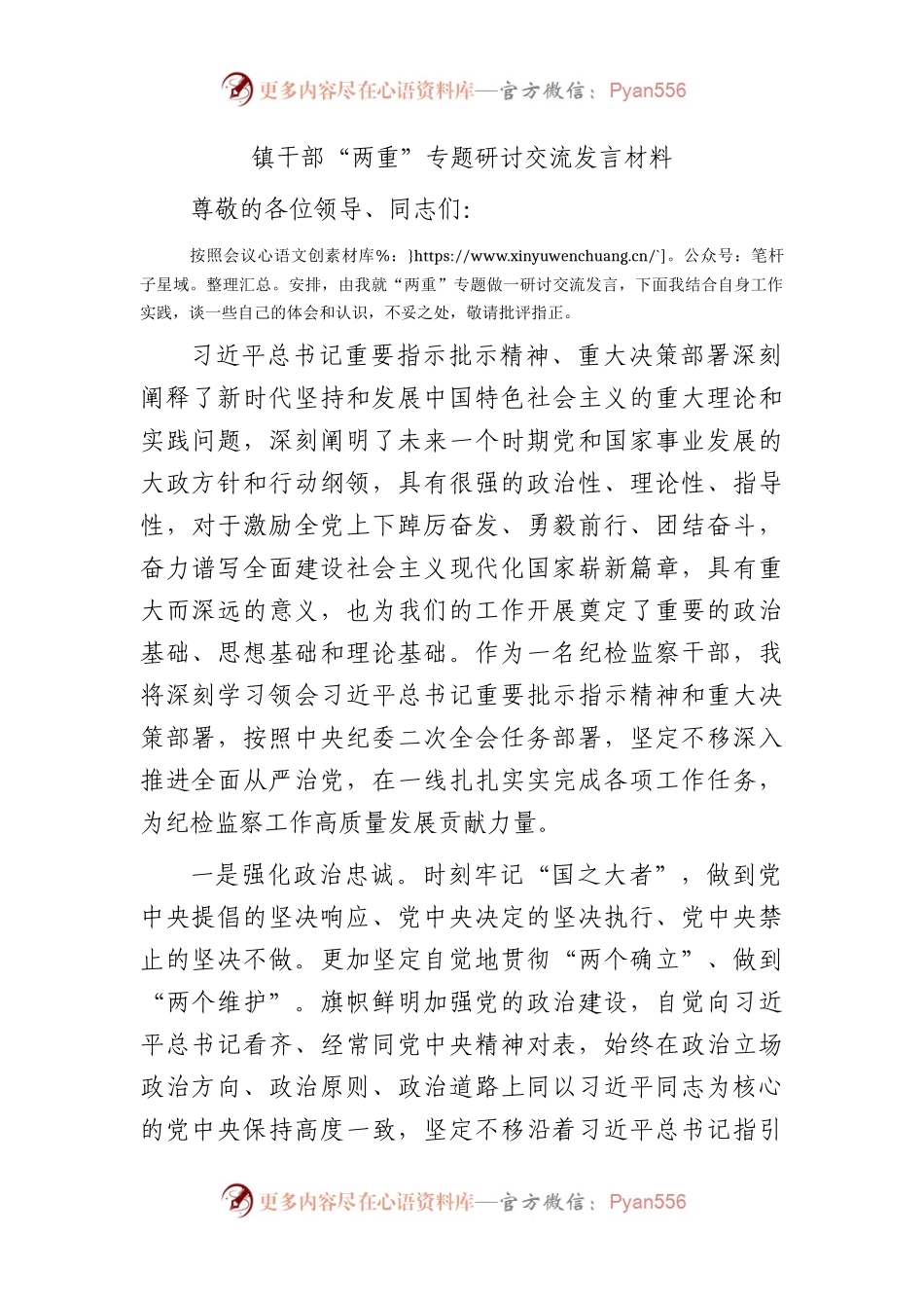 乡镇干部“两重”（重要指示批示精神、重大决策部署）专题研讨交流发言（结合教育整顿）.docx_第1页